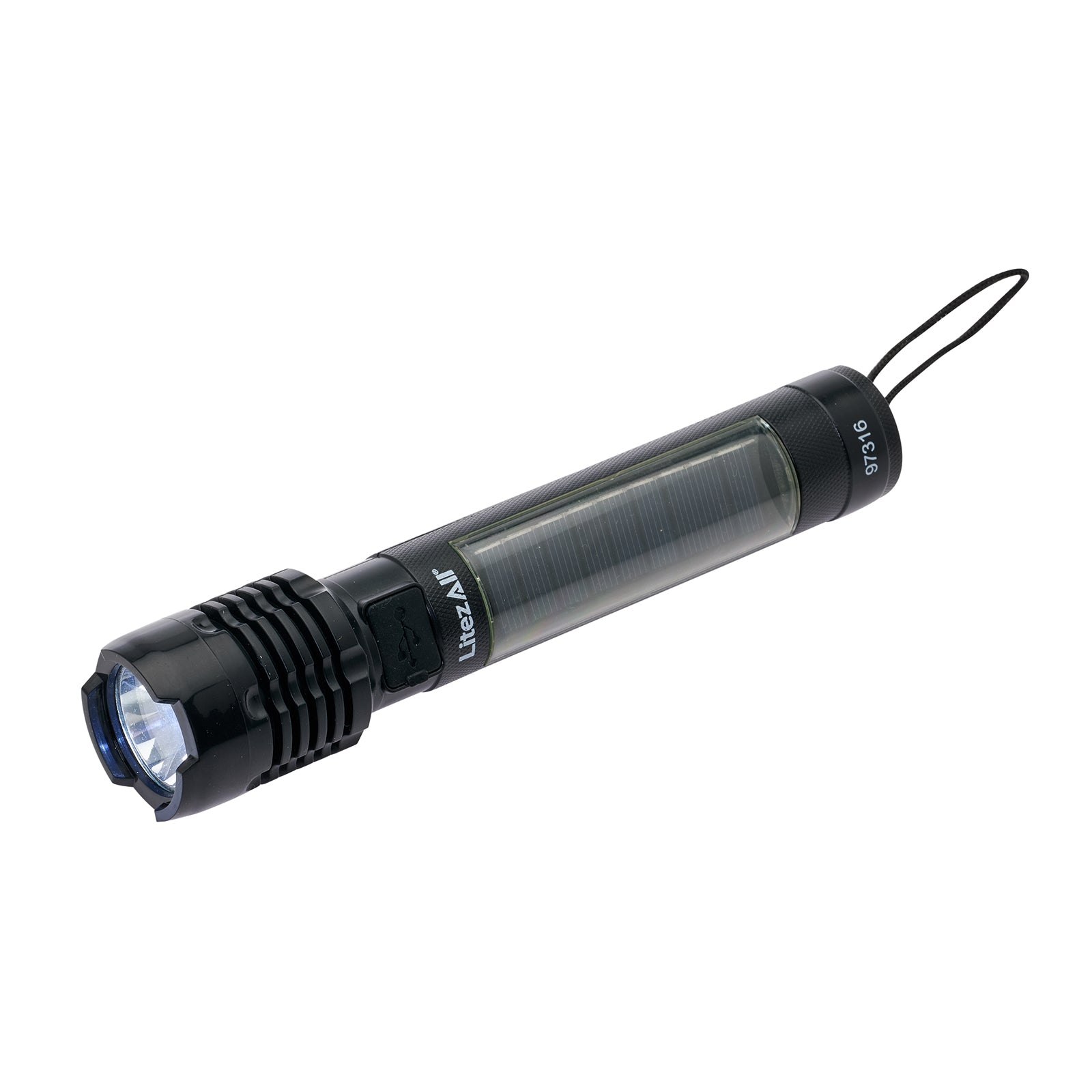 LitezAll® Bask Solar Powered & USB Rechargeable Flashlight