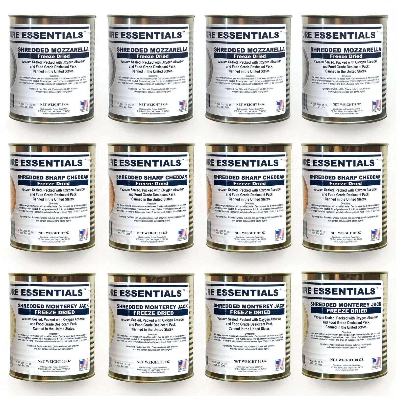 Case (12 Cans) of Future Essentials Freeze Dried Cheese Variety — view 3