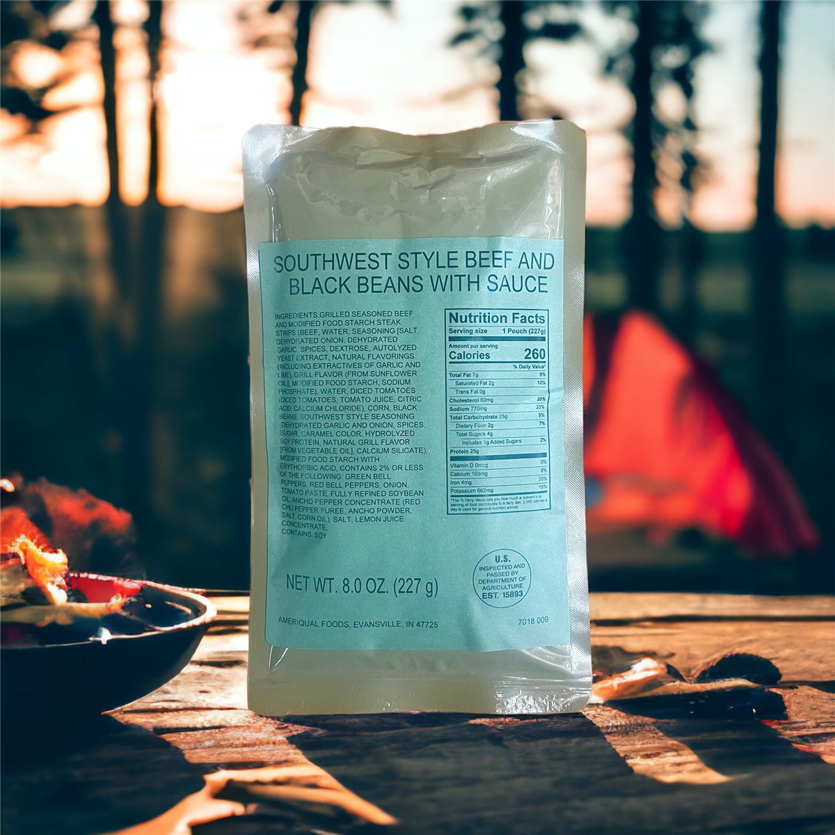 MRE Entree - Southwest Style Beef & Black Beans with Sauce — view 2