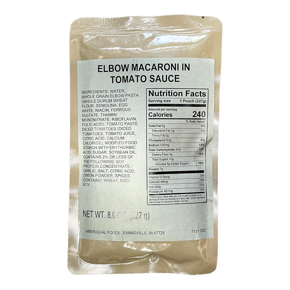 BULK MRE Entree - 72 packs of Elbow Macaroni in Tomato Sauce — view 4