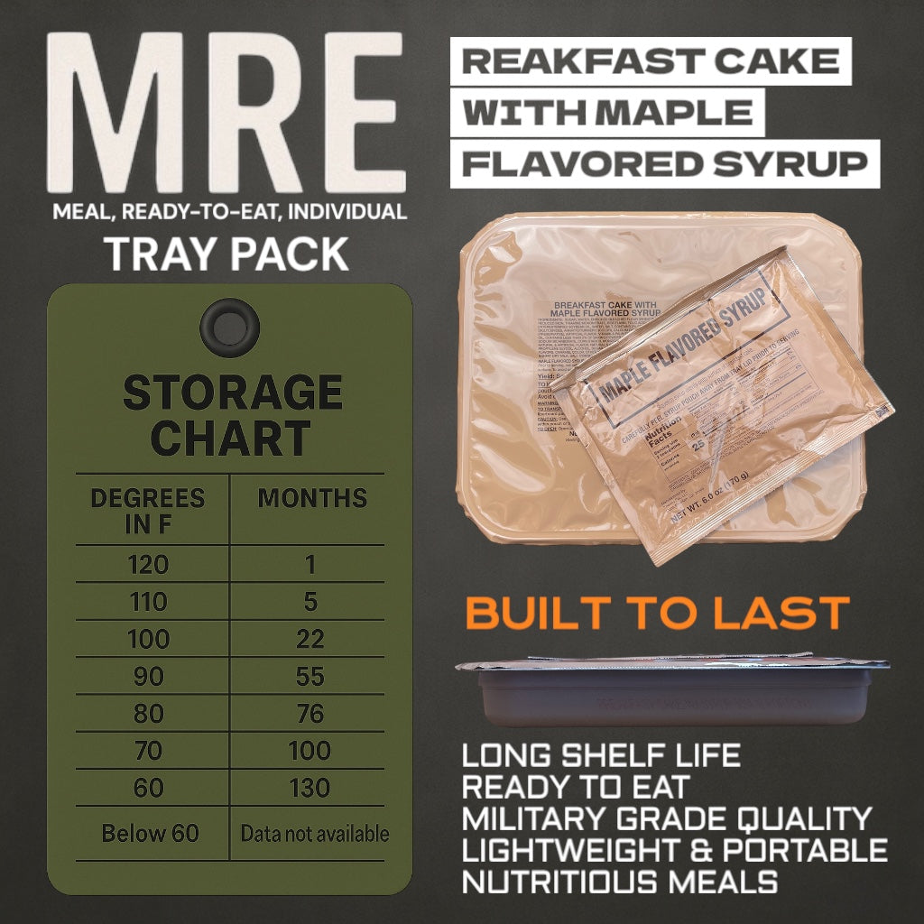 Military MRE Tray Pack — Breakfast Cake with Maple Syrup (UGR Component)