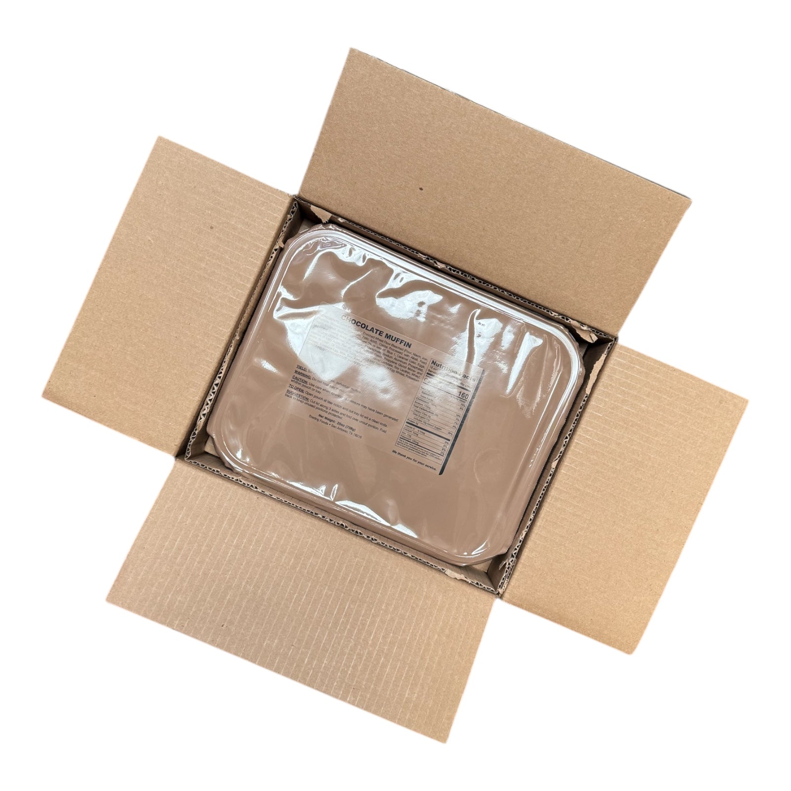 Military MRE Tray Packs — Chocolate Muffin, 12-Pack (UGR Component)
