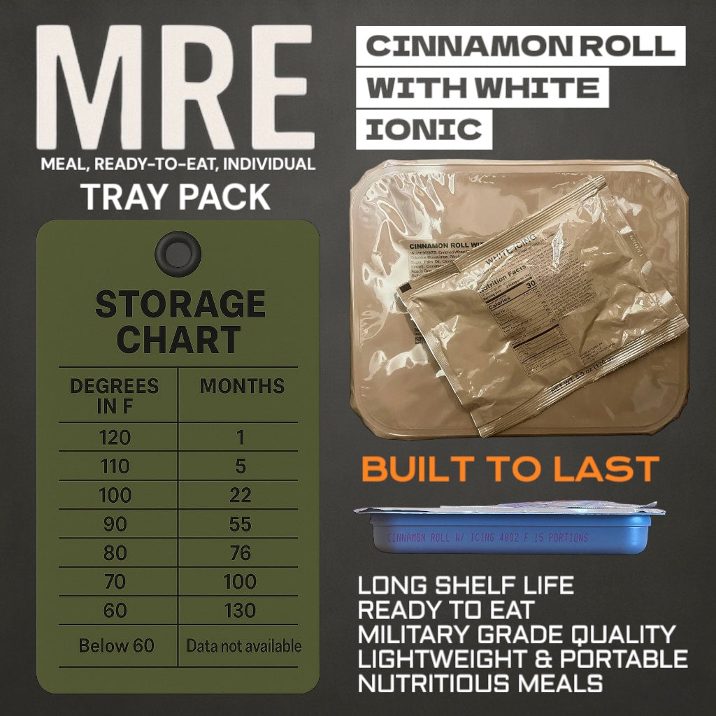 Military MRE Tray Pack — Cinnamon Roll with White Icing (UGR Component) — view 2