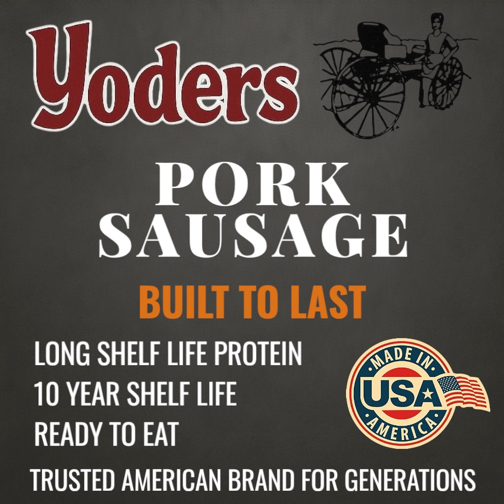 Yoder’s Canned Pork Sausage — 28 oz, Fully Cooked (10+ Year Shelf Life)
