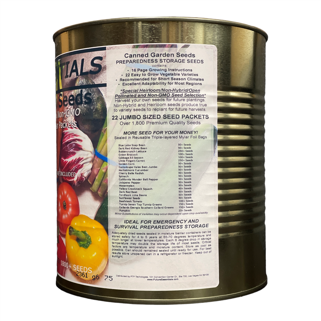 Heirloom Garden Seeds — 22 Non-GMO Canned Varieties for Long-Term Storage