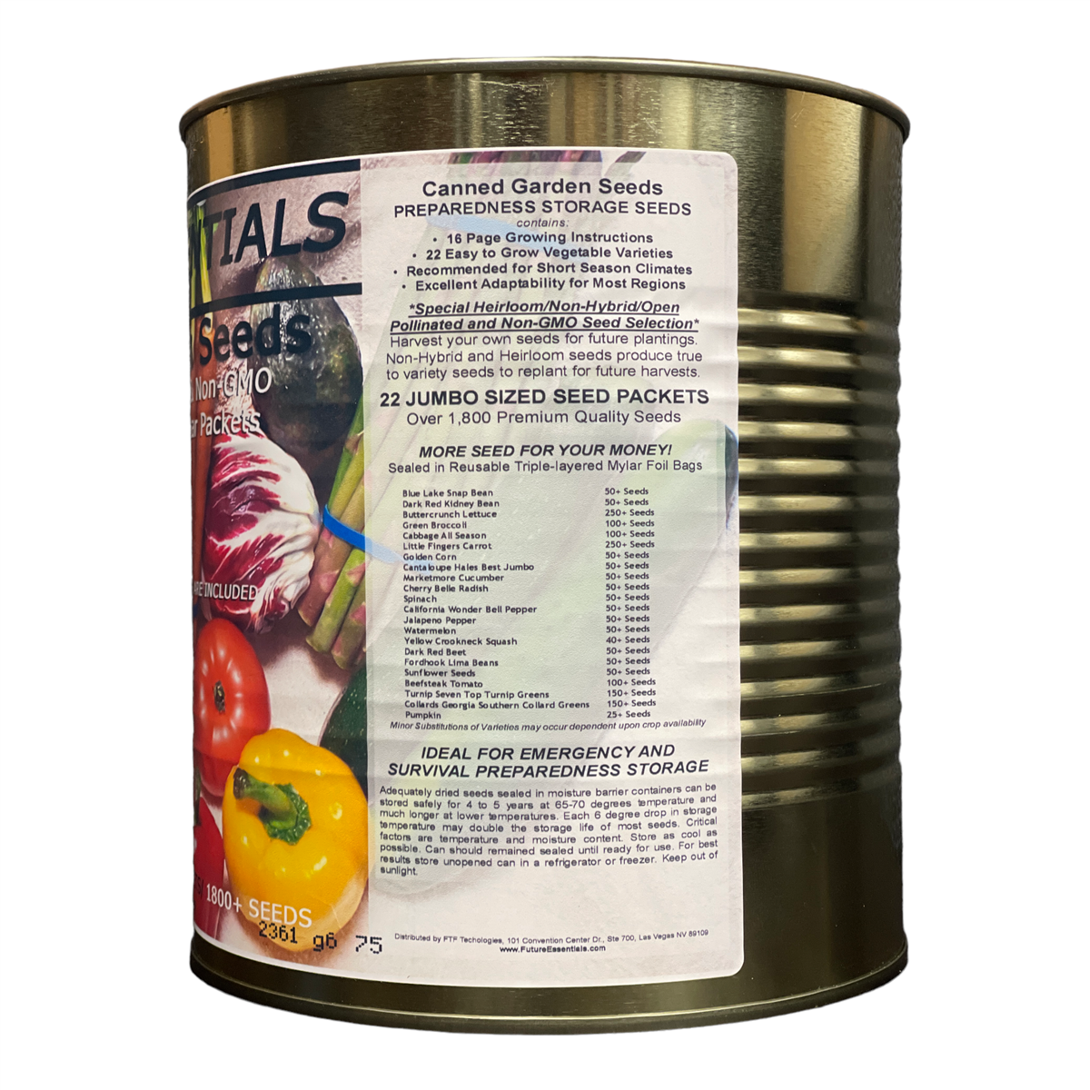 Heirloom Garden Seeds — 22 Non-GMO Canned Varieties for Long-Term Storage — view 2