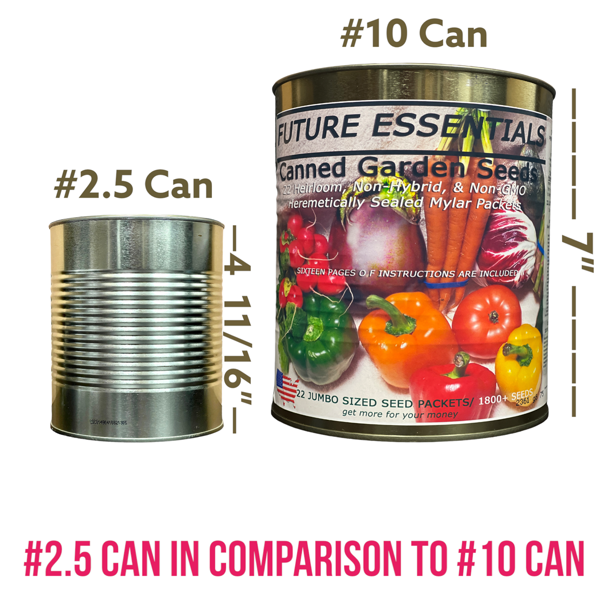 Heirloom Garden Seeds — 22 Non-GMO Canned Varieties for Long-Term Storage — view 3
