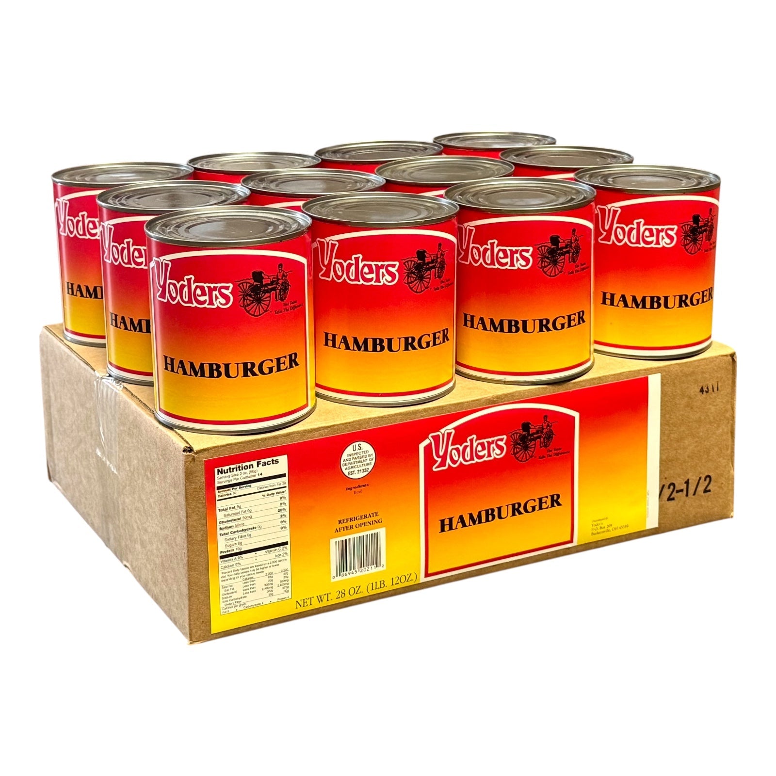 Yoder’s Canned Ground Beef — 28 oz, Fully Cooked (10+ Year Shelf Life)
