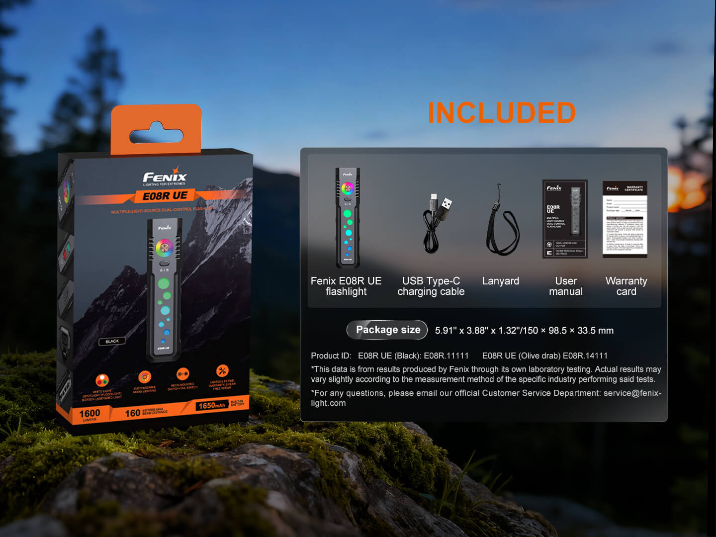Fenix E08R UE Multi-Light EDC Flashlight With Red Light & Green Laser — view 21