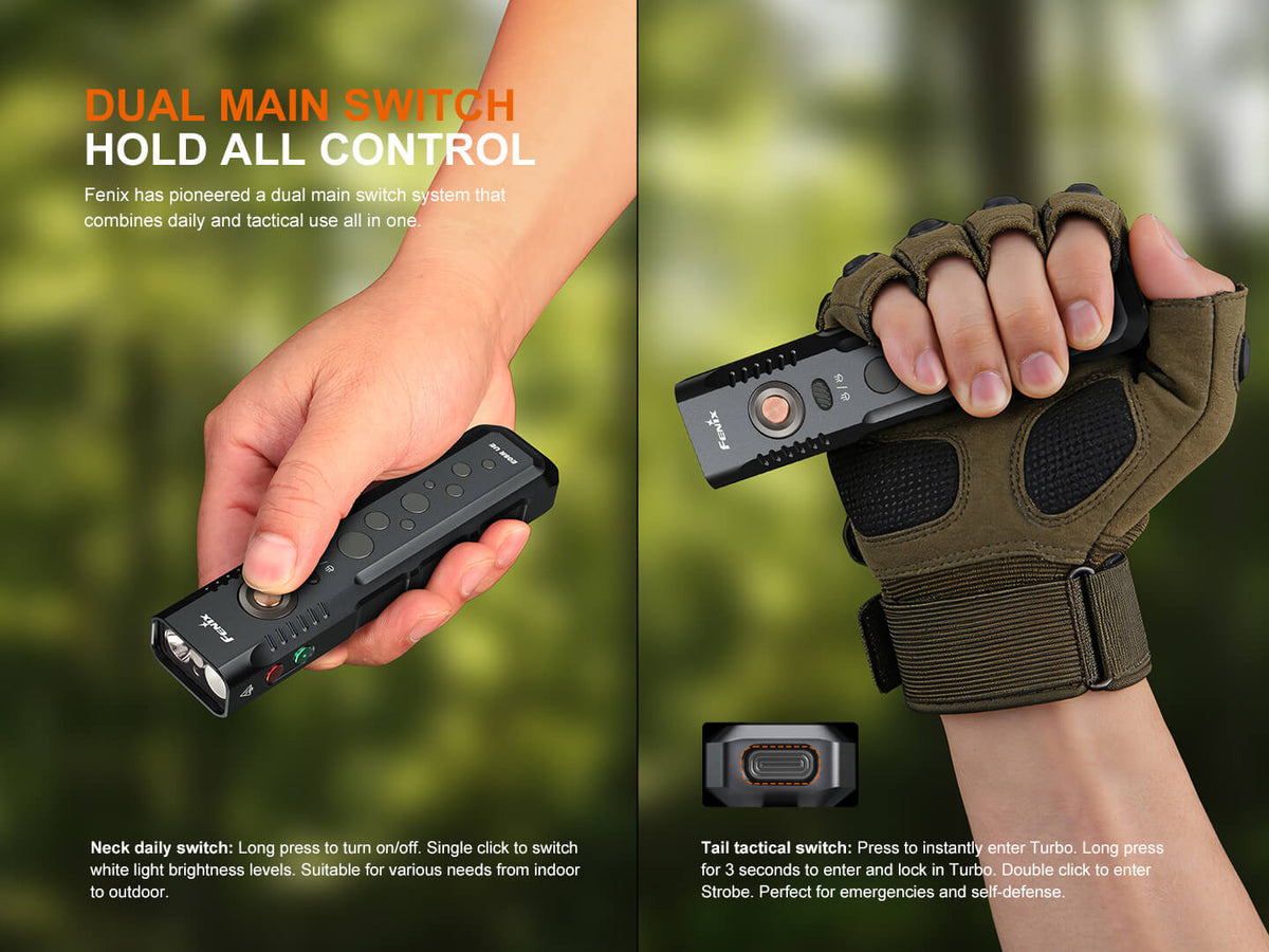 Fenix E08R UE Multi-Light EDC Flashlight With Red Light & Green Laser — view 2