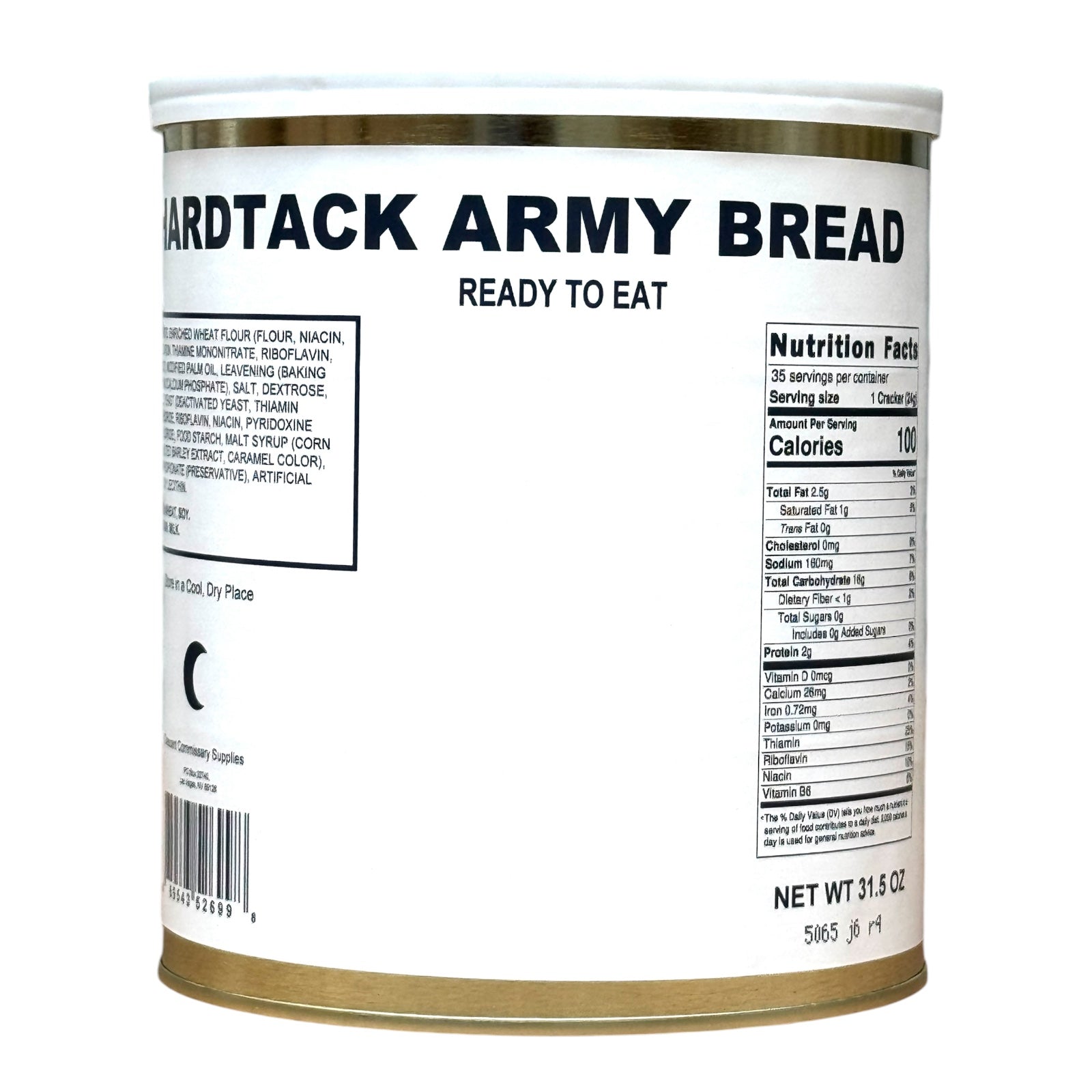 Military Surplus Hardtack Army Bread, Ready to Eat (#10 Can) — view 3
