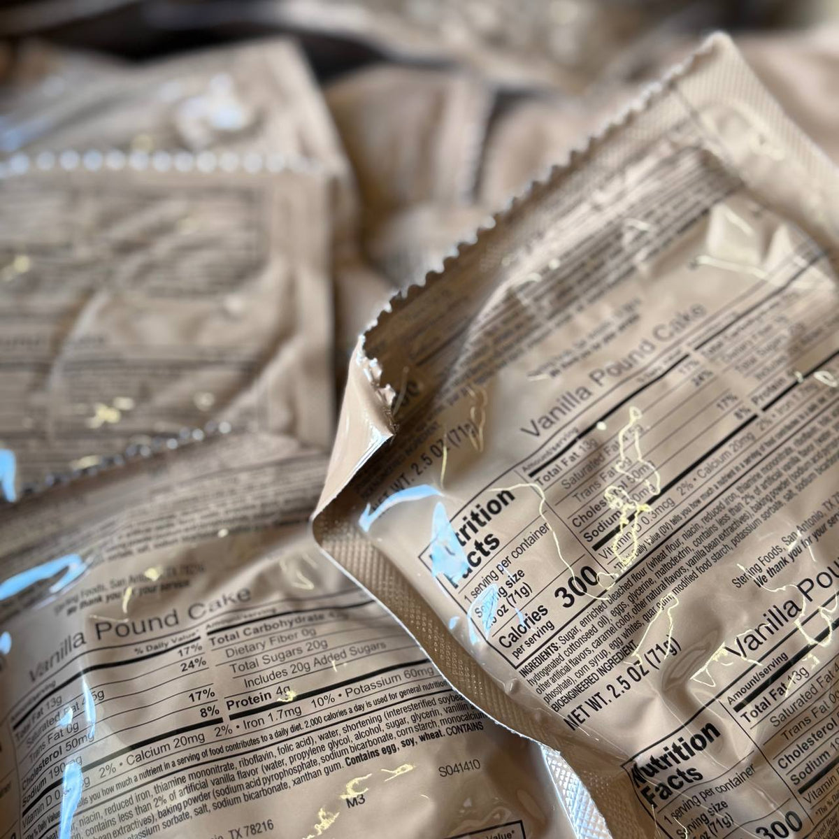 BULK MRE Dessert - 100 packs of Vanilla Pound Cake (Trans Fat Free) — view 2