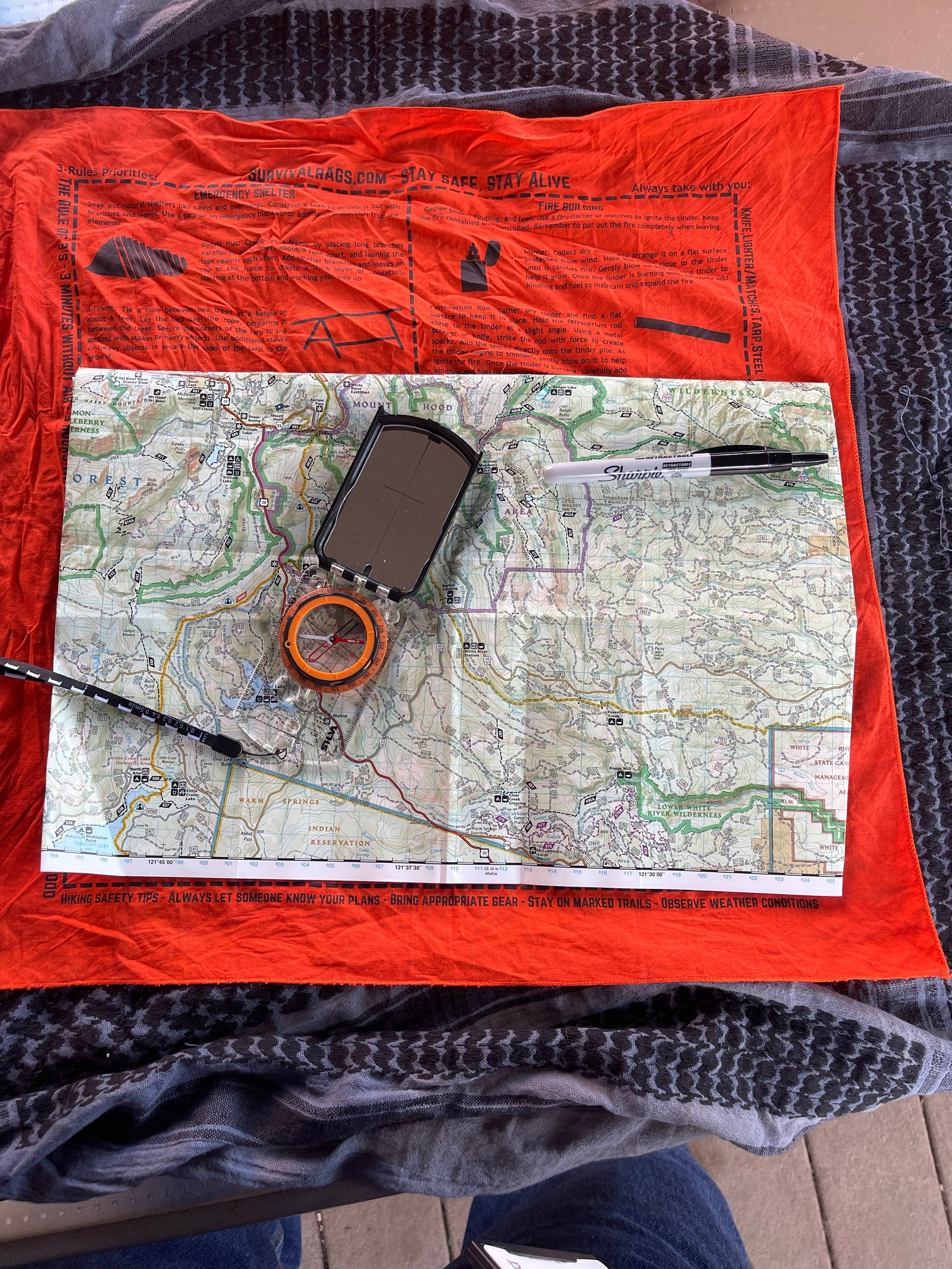 Survival Bandana with Printed Survival Instructions — Made in USA — view 5
