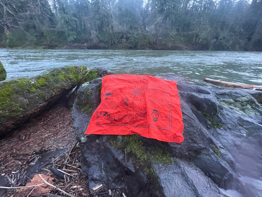 Survival Bandana with Printed Survival Instructions — Made in USA