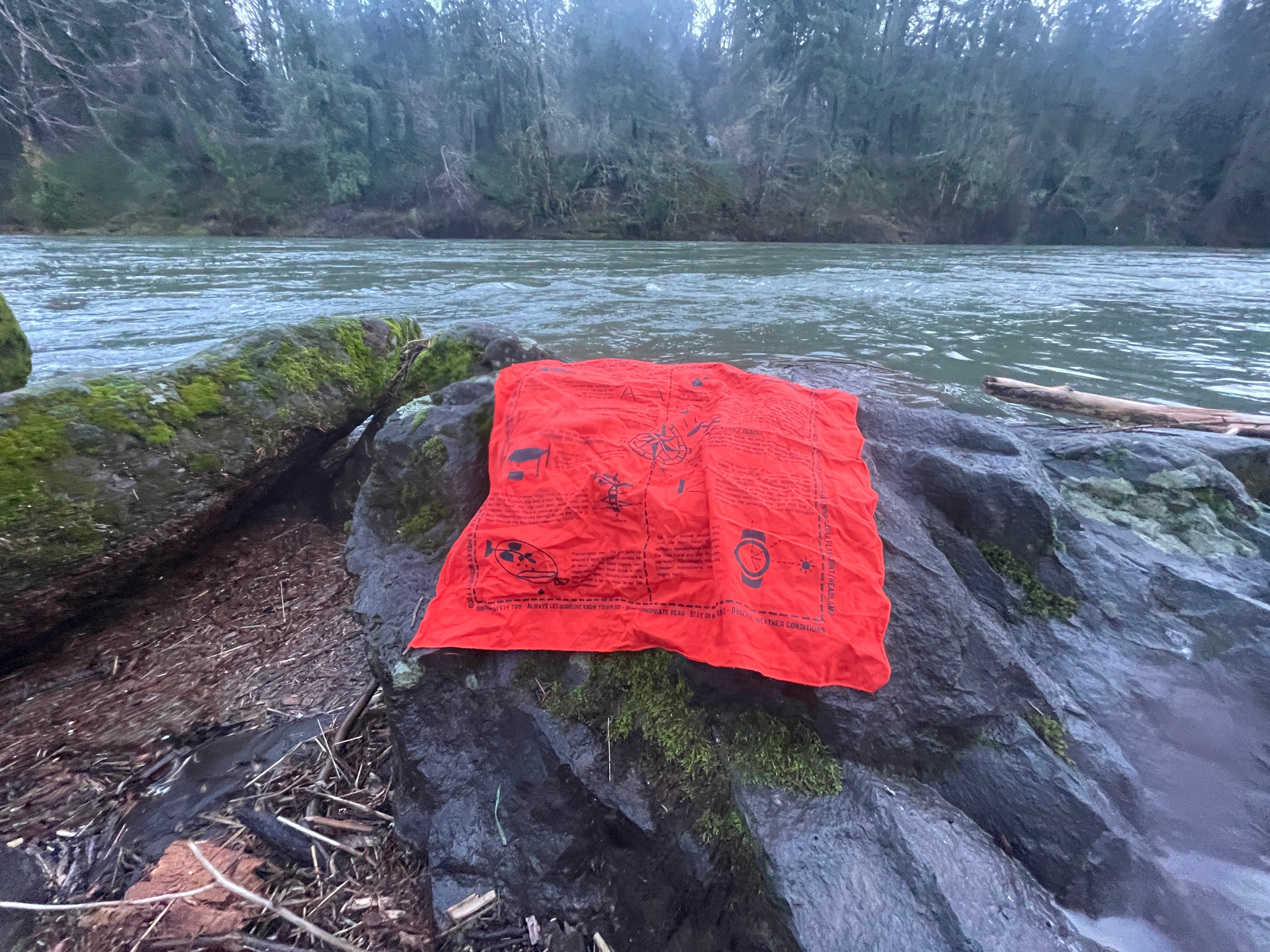 Survival Bandana with Printed Survival Instructions — Made in USA