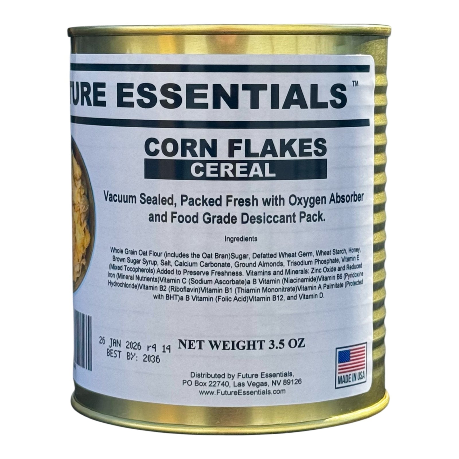 Future Essentials Corn Flakes Cereal. #2.5 Can