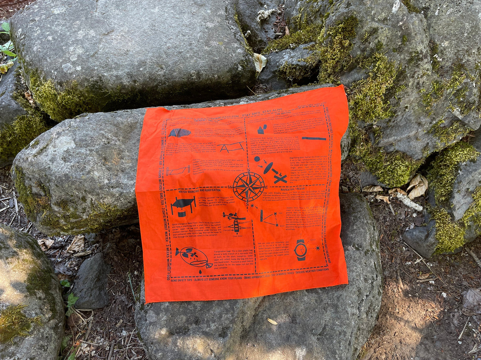 Survival Bandana with Printed Survival Instructions — Made in USA — view 4