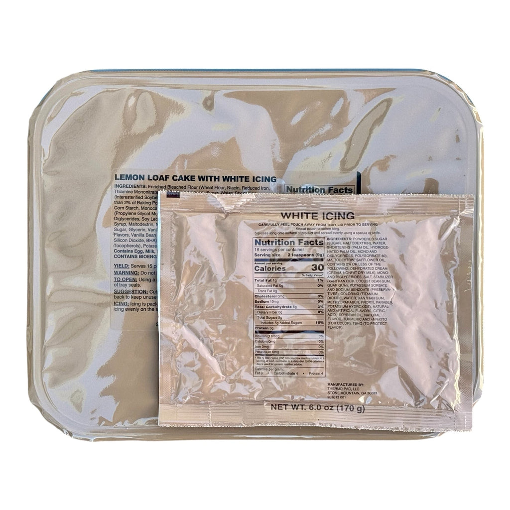 Military MRE Tray Pack — Lemon Loaf with White Icing (UGR Component)