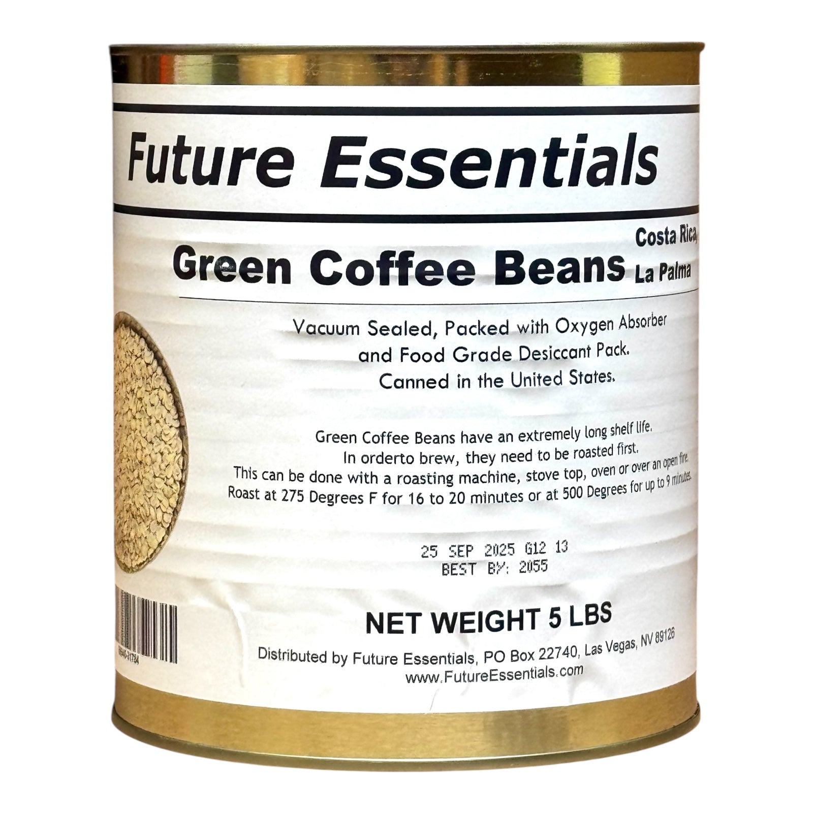 Future Essentials Costa Rican La Palma Green Coffee Beans — #10 Can