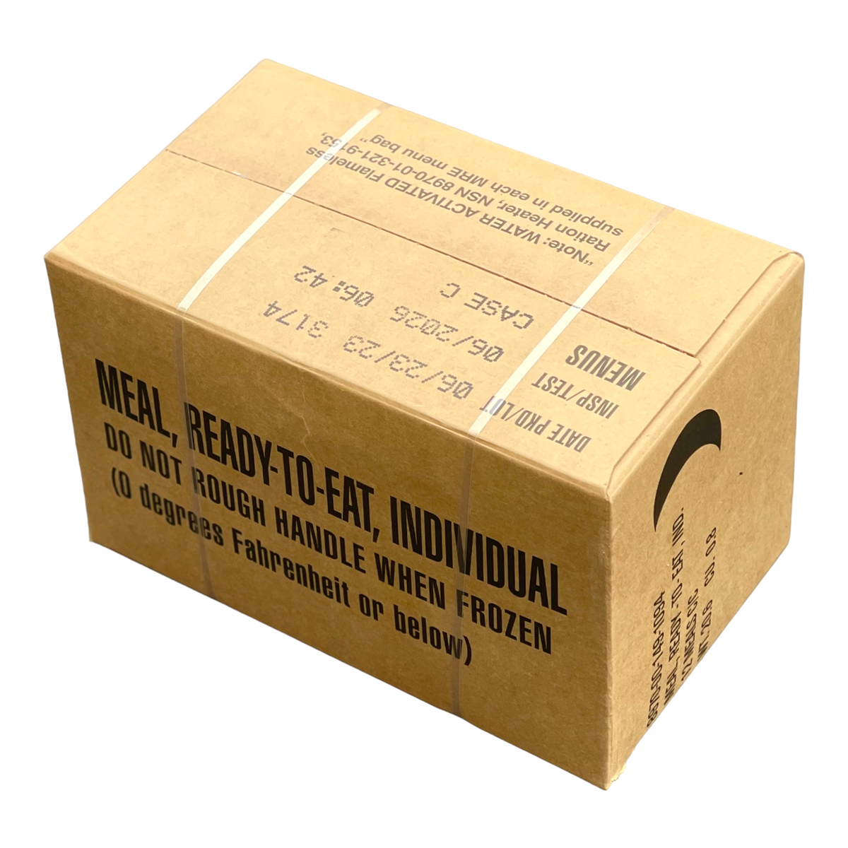 Case (12 Meals) of Menu C Military MRE's with Heaters