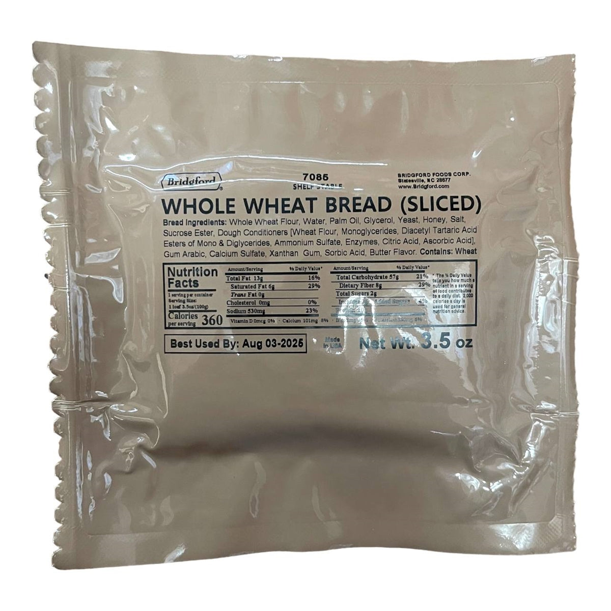 BULK MRE Bread - 100 of Whole Wheat Bread by Bridgford — view 3
