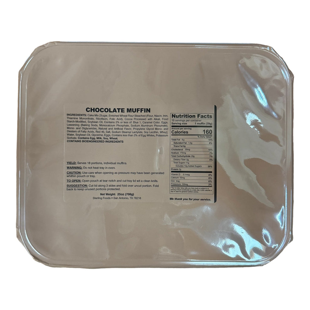 Military MRE Tray Packs — Chocolate Muffin, 12-Pack (UGR Component)