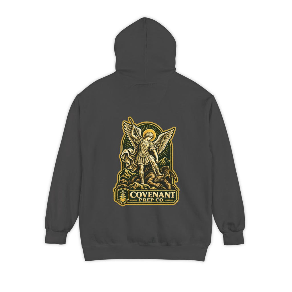 St. Michael printed across the back