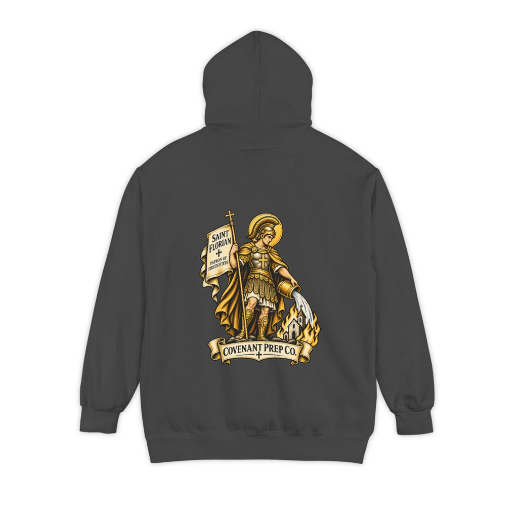 St. Florian printed across the back