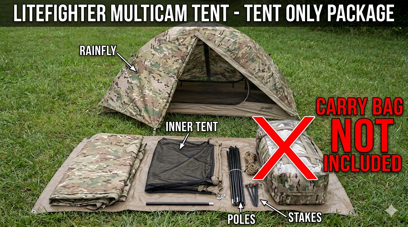 Litefighter Multicam OCP One-Person Tent — Military Issued