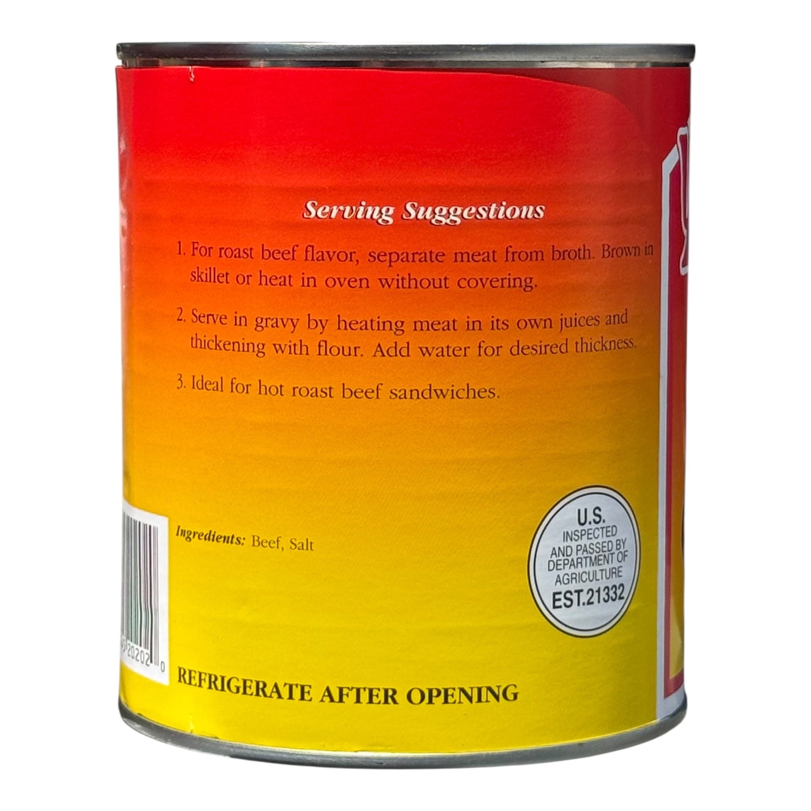 Yoder’s Canned Beef Chunks — 28 oz, Fully Cooked (10+ Year Shelf Life)