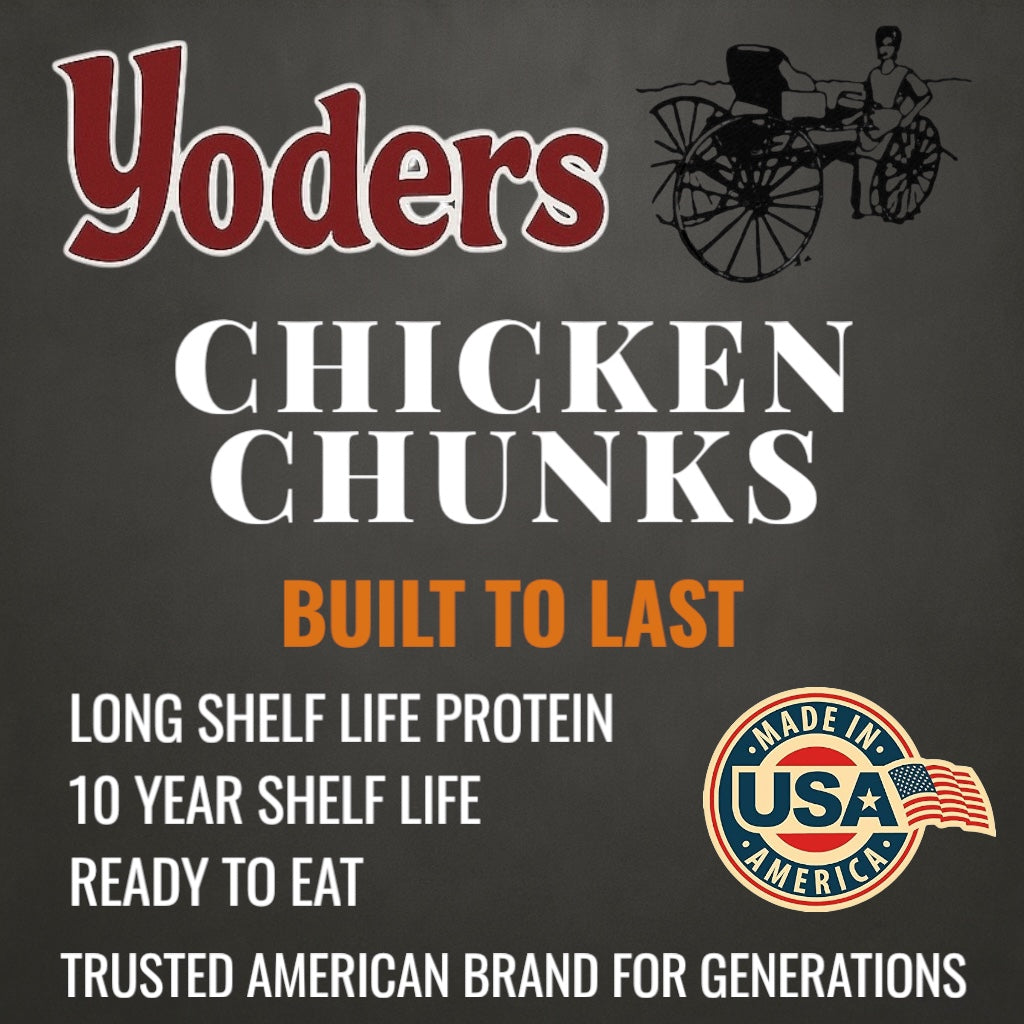 Yoder’s Canned Chicken Chunks — 28 oz, Fully Cooked (10+ Year Shelf Life)