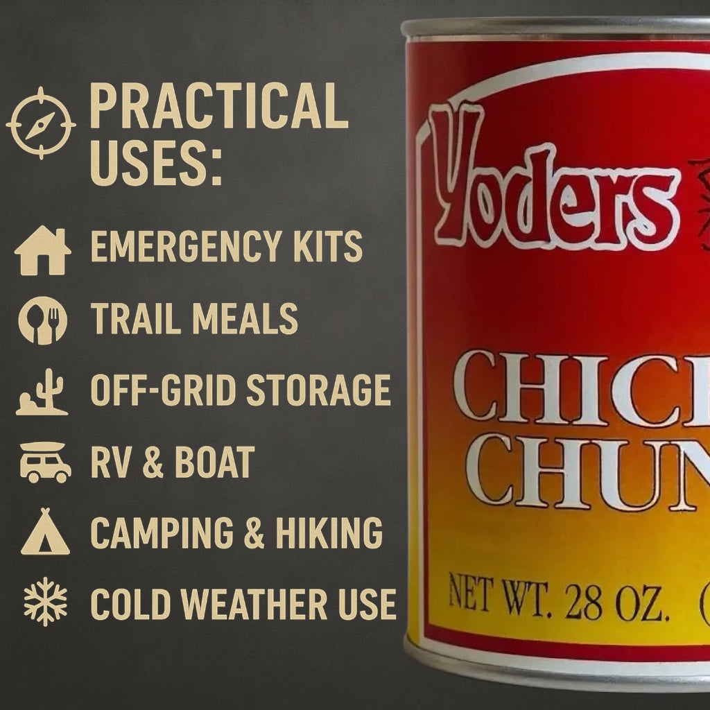 Yoder’s Canned Chicken Chunks — 28 oz, Fully Cooked (10+ Year Shelf Life)