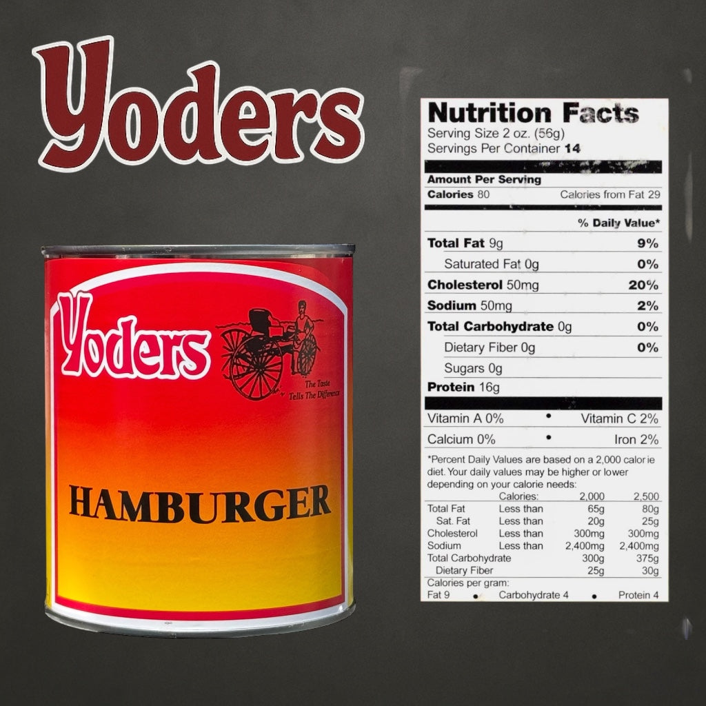 Yoder’s Canned Ground Beef — 28 oz, Fully Cooked (10+ Year Shelf Life)
